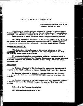 City Council Meeting Minutes, March 30, 1965