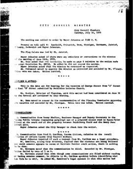 City Council Meeting Minutes, July 14, 1970