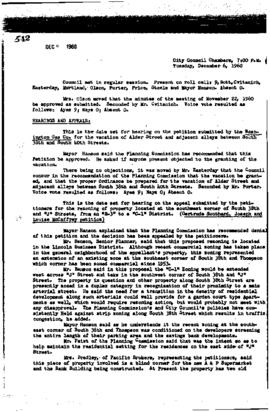 City Council Meeting Minutes, December 6, 1960