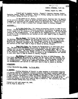 City Council Meeting Minutes, August 15, 1955
