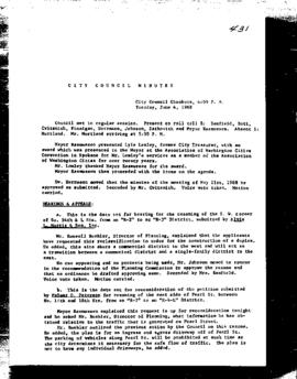 City Council Meeting Minutes, June 4, 1968