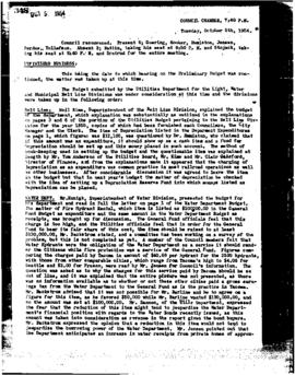 City Council Meeting Minutes, October 5, 1954