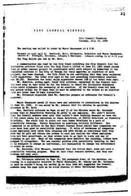 City Council Meeting Minutes, July 15, 1969