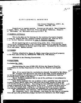 City Council Meeting Minutes, June 6, 1967