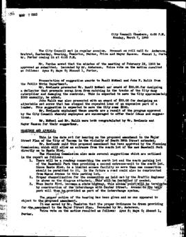 City Council Meeting Minutes, March 7, 1960