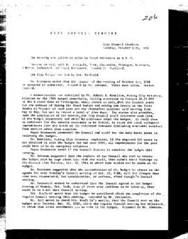 City Council Meeting Minutes, October 15, 1968