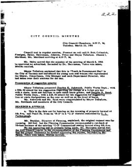 City Council Meeting Minutes, March 22, 1966