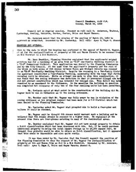 City Council Meeting Minutes, March 30, 1959