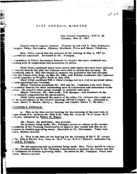 City Council Meeting Minutes, May 16, 1967