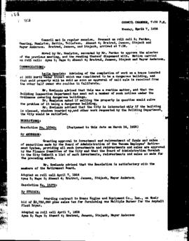 City Council Meeting Minutes, April 7, 1958