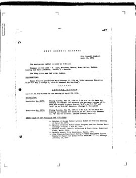 City Council Meeting Minutes, April 30, 1974