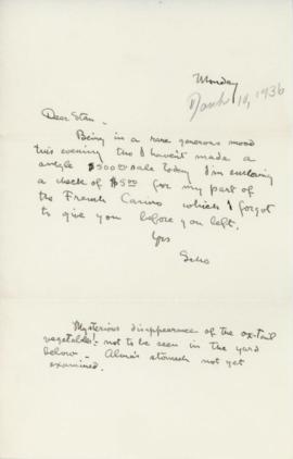 T. Handforth letter to Stan from China dated March 10th, 1936