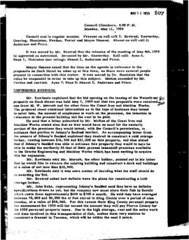 City Council Meeting Minutes, May 11, 1959