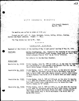 City Council Meeting Minutes, May 20, 1975