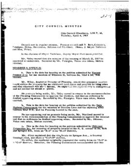 City Council Meeting Minutes, April 4, 1967