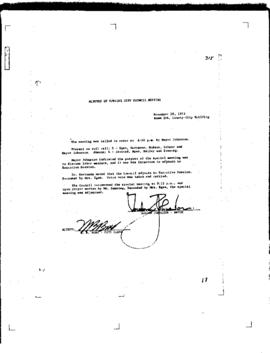 City Council Meeting Minutes, Special, November 28, 1973