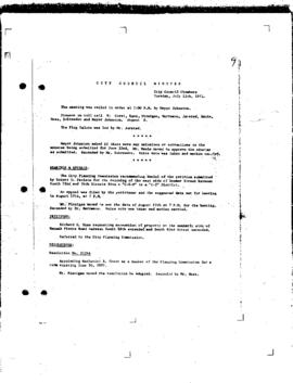 City Council Meeting Minutes, July 13, 1971