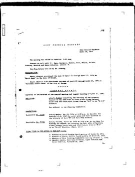City Council Meeting Minutes, April 16, 1974