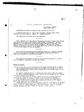 City Council Meeting Minutes, August 17, 1971