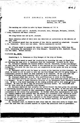 City Council Meeting Minutes, January 20, 1970