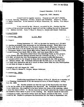 City Council Meeting Minutes, August 26, 1957