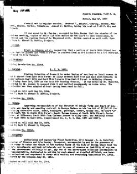 City Council Meeting Minutes, May 10, 1954
