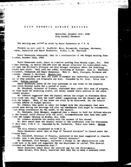 City Council Meeting Minutes, October 16, 1968