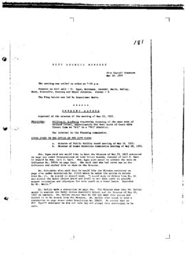 City Council Meeting Minutes, May 30, 1972