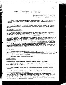 City Council Meeting Minutes, January 3, 1967