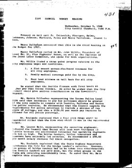 City Council Meeting Minutes, October 5, 1966