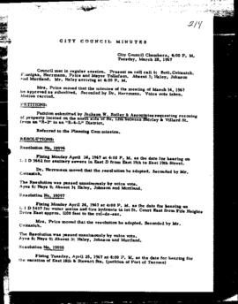City Council Meeting Minutes, March 28, 1967