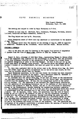 City Council Meeting Minutes, September 17, 1969