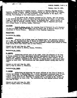 City Council Meeting Minutes, June 20, 1955