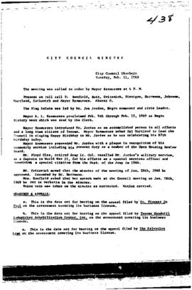 City Council Meeting Minutes, February 11, 1969