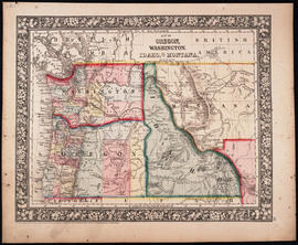 Map of Oregon, Washington, Idaho, and Part of Montana, 1860