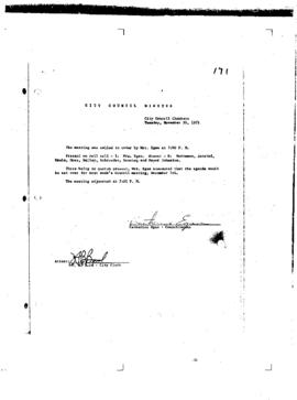 City Council Meeting Minutes, November 30, 1971