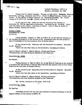 City Council Meeting Minutes, November 30, 1959