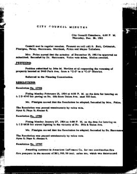 City Council Meeting Minutes, December 26, 1963