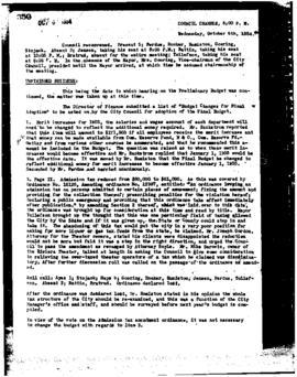 City Council Meeting Minutes, October 6, 1954