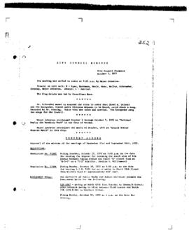 City Council Meeting Minutes, October 3, 1972