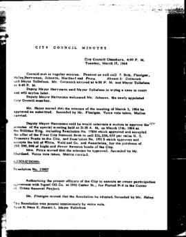City Council Meeting Minutes, March 17, 1964