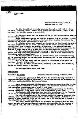City Council Meeting Minutes, May 31, 1960