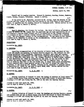 City Council Meeting Minutes, April 23, 1956