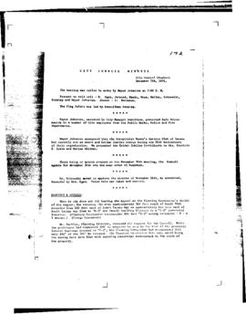 City Council Meeting Minutes, December 7, 1971