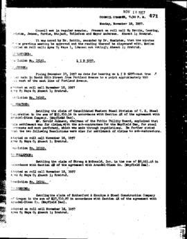 City Council Meeting Minutes, November 18, 1957