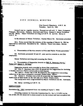 City Council Meeting Minutes, April 14, 1964
