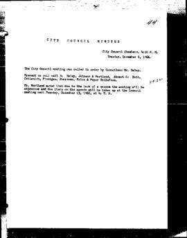 City Council Meeting Minutes, December 6, 1966