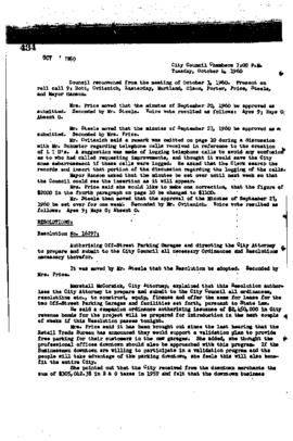 City Council Meeting Minutes, October 4, 1960