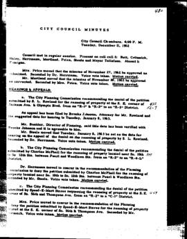 City Council Meeting Minutes, December 11, 1962