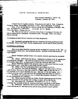 City Council Meeting Minutes, October 29, 1963